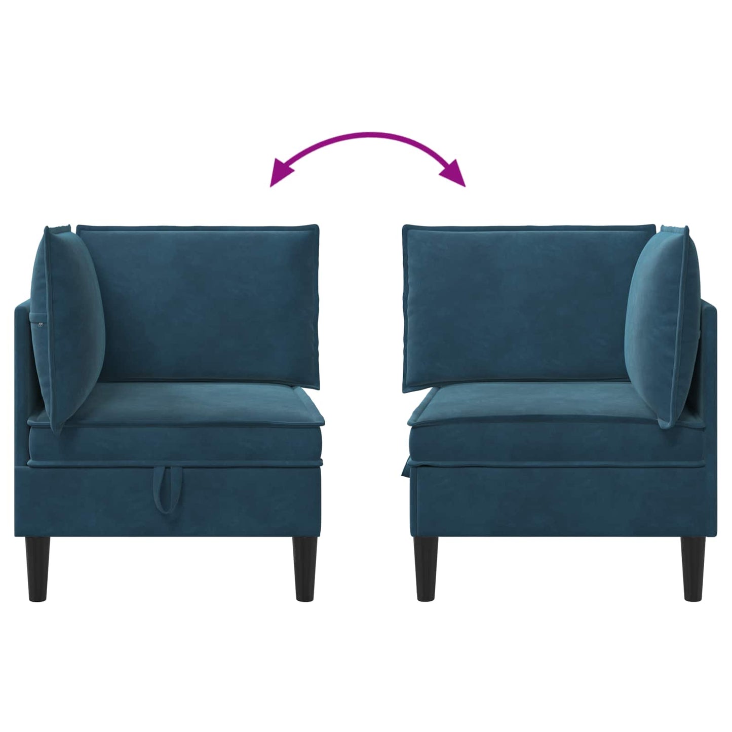 Divano con Stoccaggio Blu Velluto | homemem39