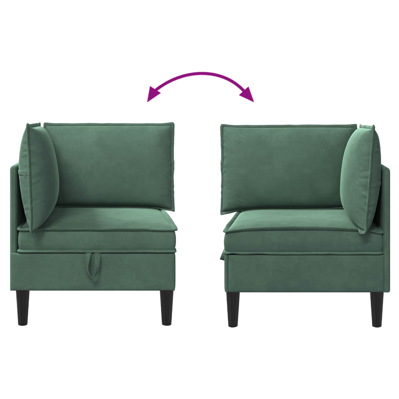 Divano con Stoccaggio Verde Mare Velluto | homemem39