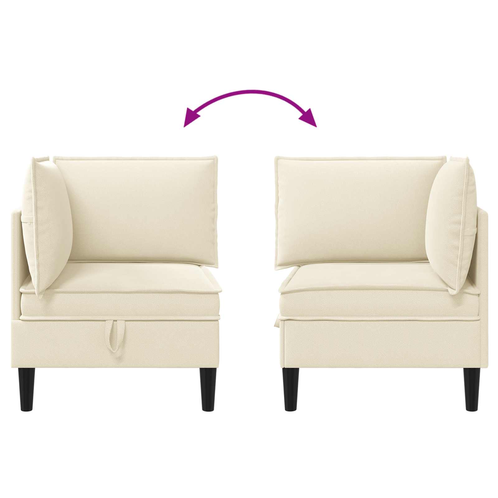 Divano Angolare con Storage Crema Velluto | homemem39