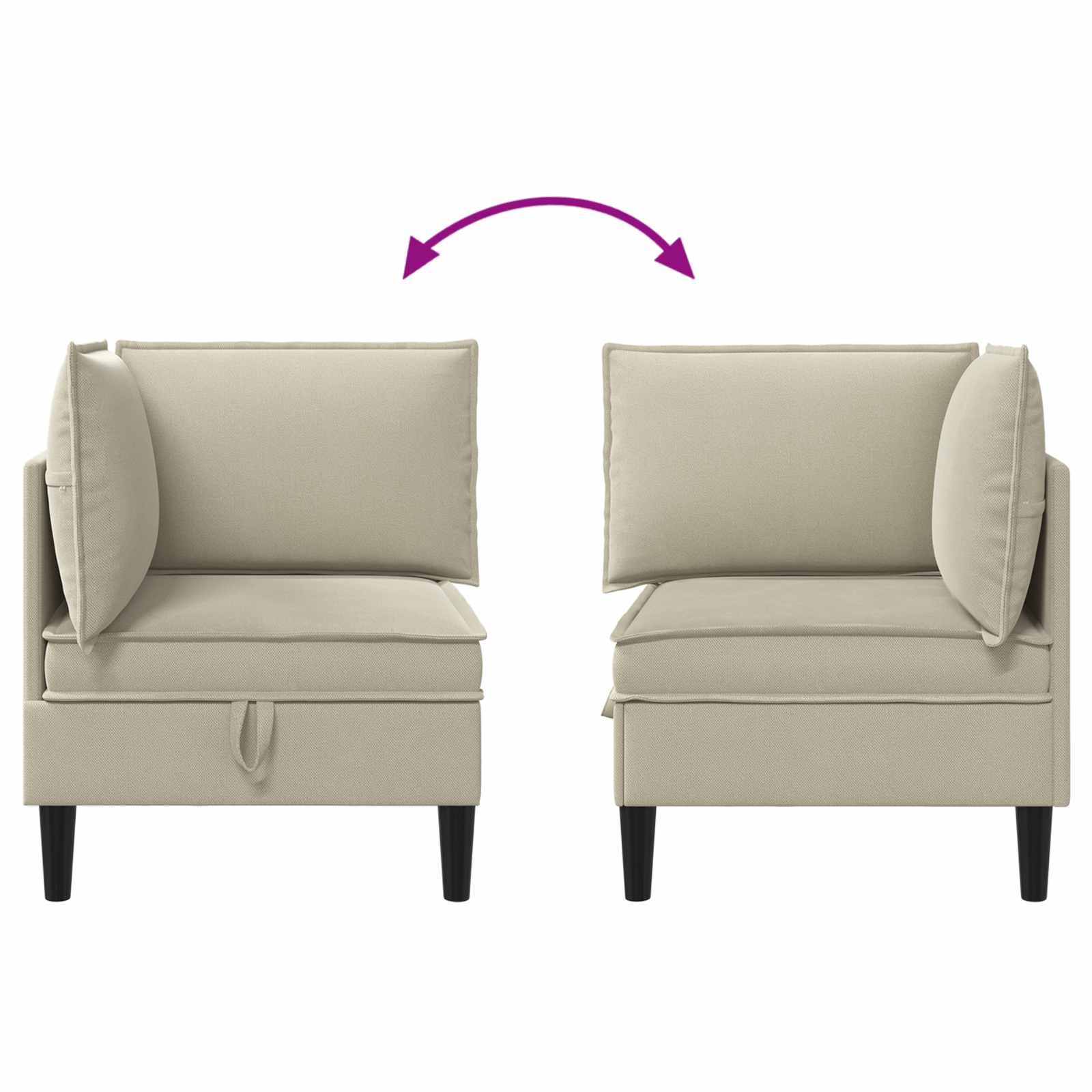 Divano Angolare con Storage Sabbia Velluto | homemem39