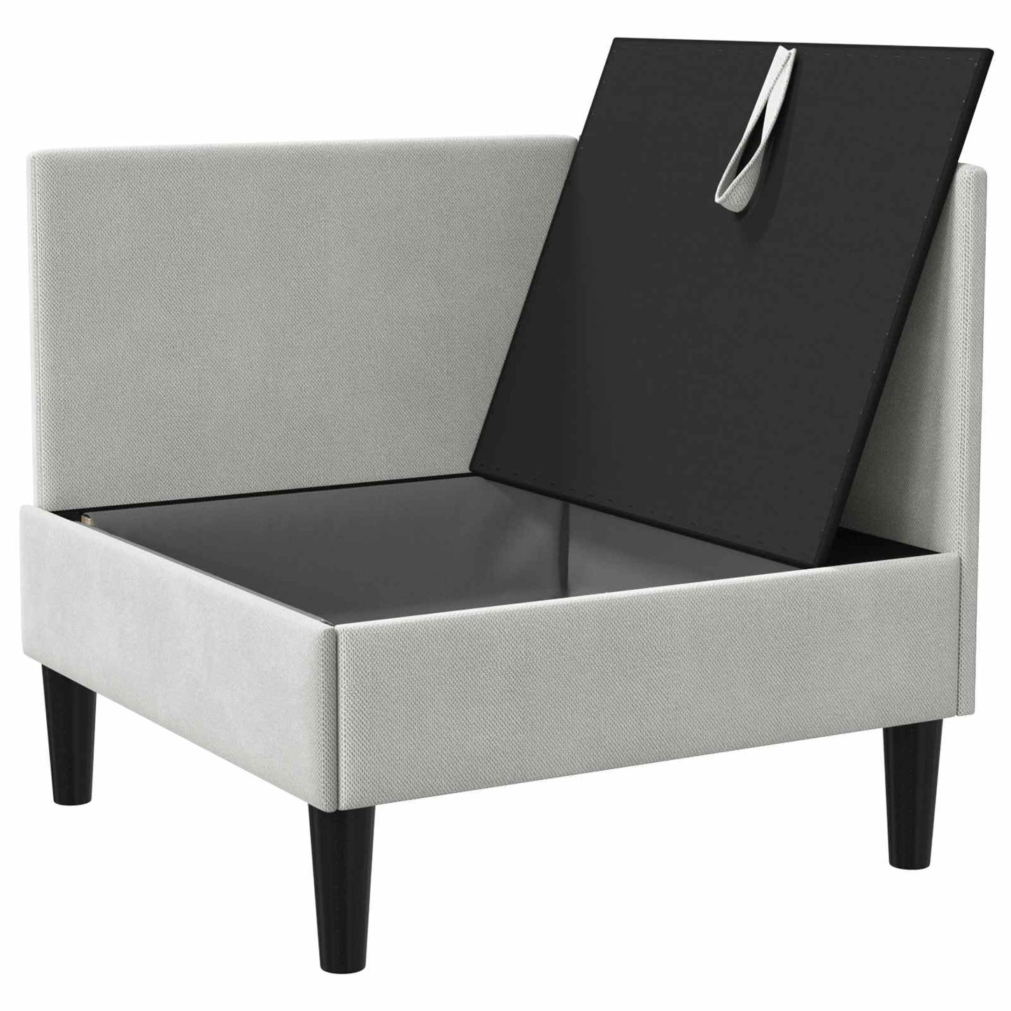 Divano Angolare con Storage Grigio chiaro Velluto