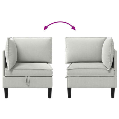 Divano Angolare con Storage Grigio chiaro Velluto | homemem39