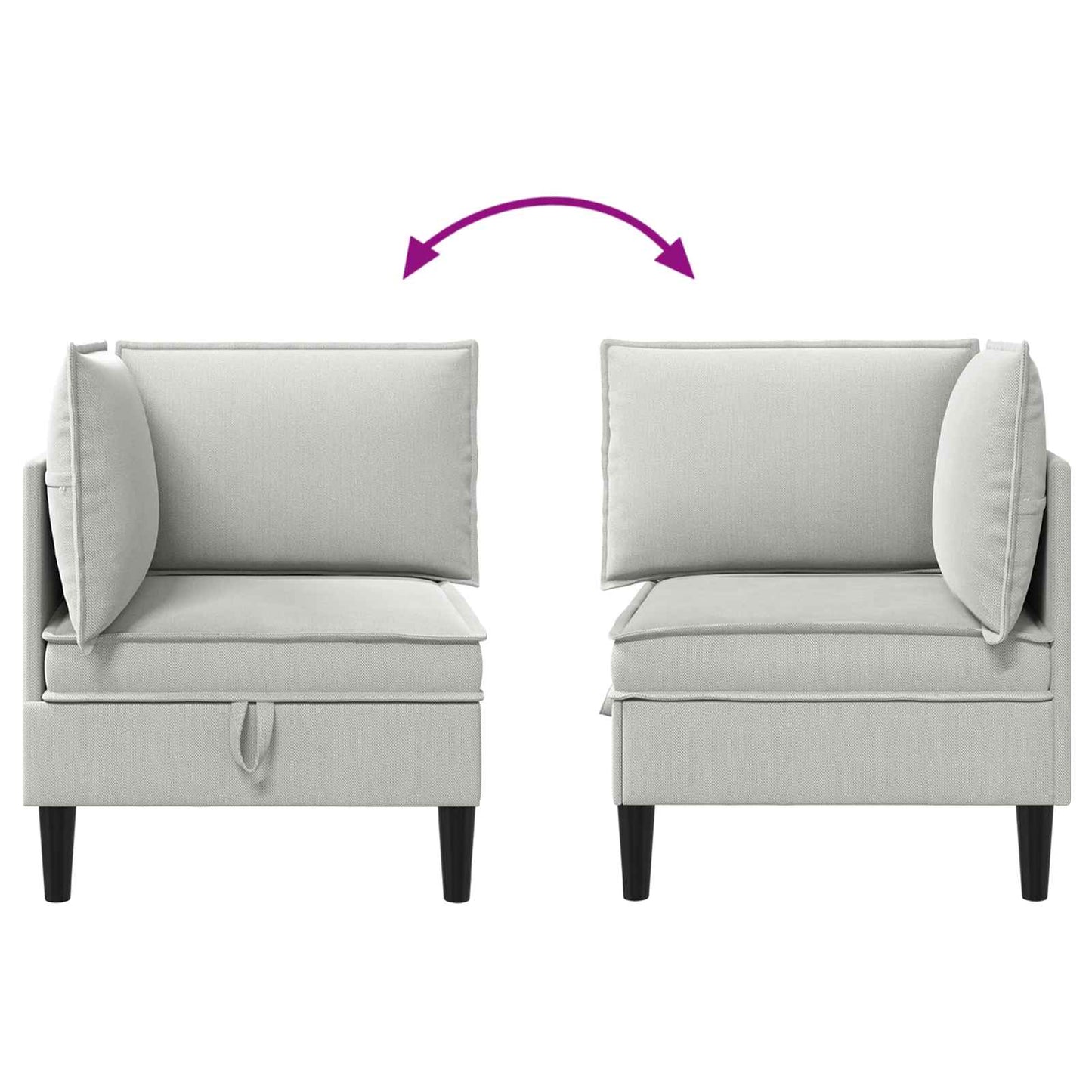 Divano Angolare con Storage Grigio chiaro Velluto