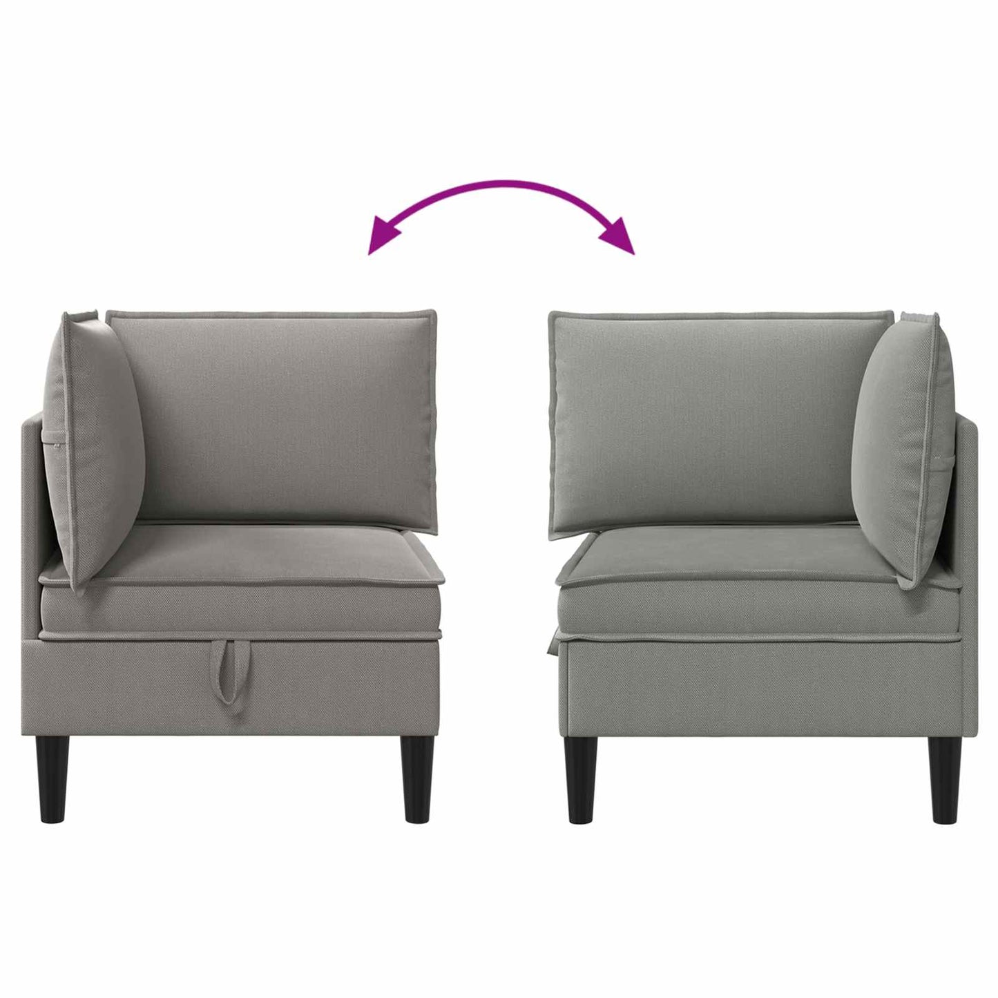 Divano Angolare con Storage Grigio scuro Velluto