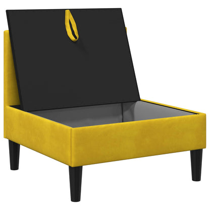 Divano Centrale con Spazio di Archiviazione Giallo Velluto | homemem39