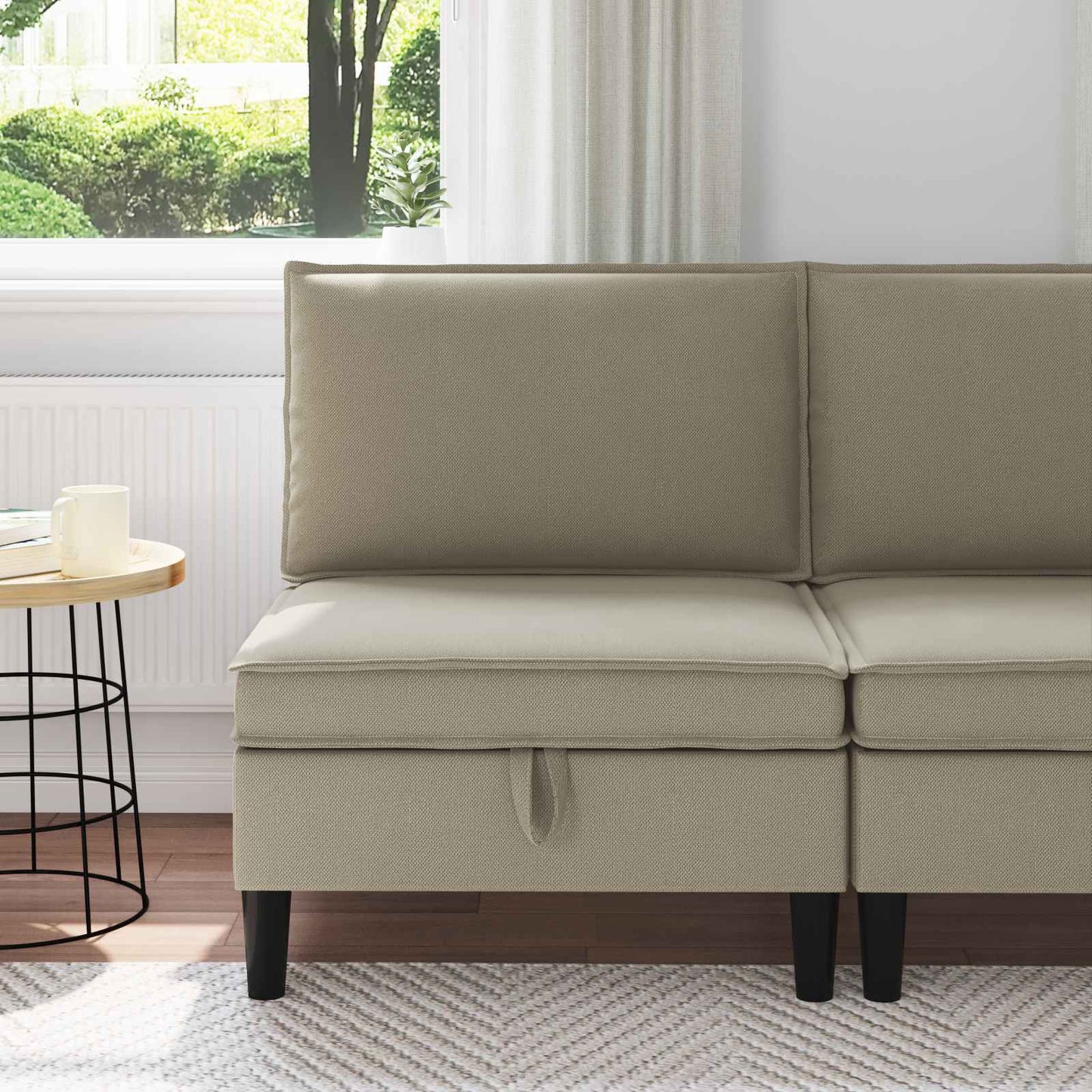 Divano Medio con Storage Sabbia Velluto | homemem39