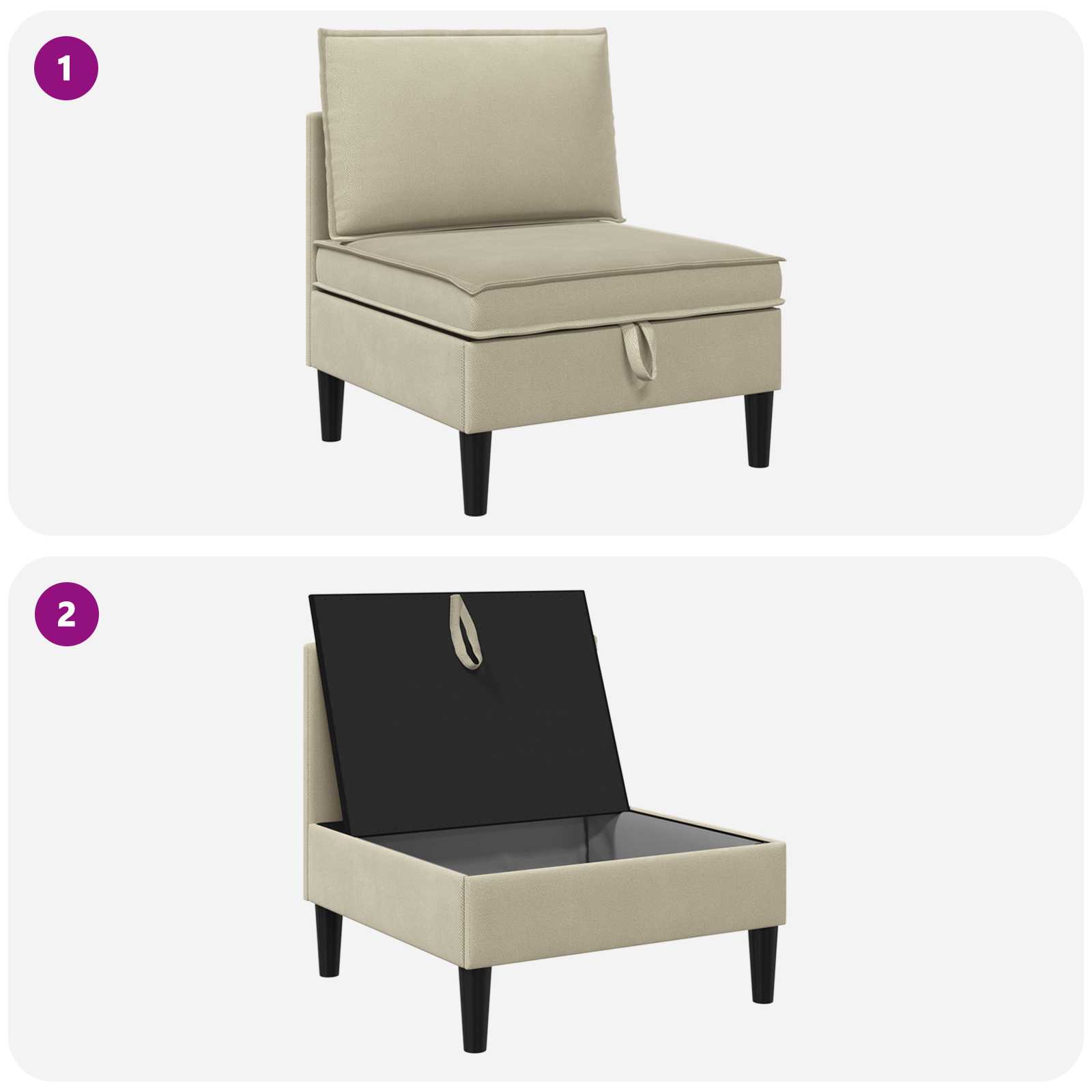 Divano Medio con Storage Sabbia Velluto | homemem39