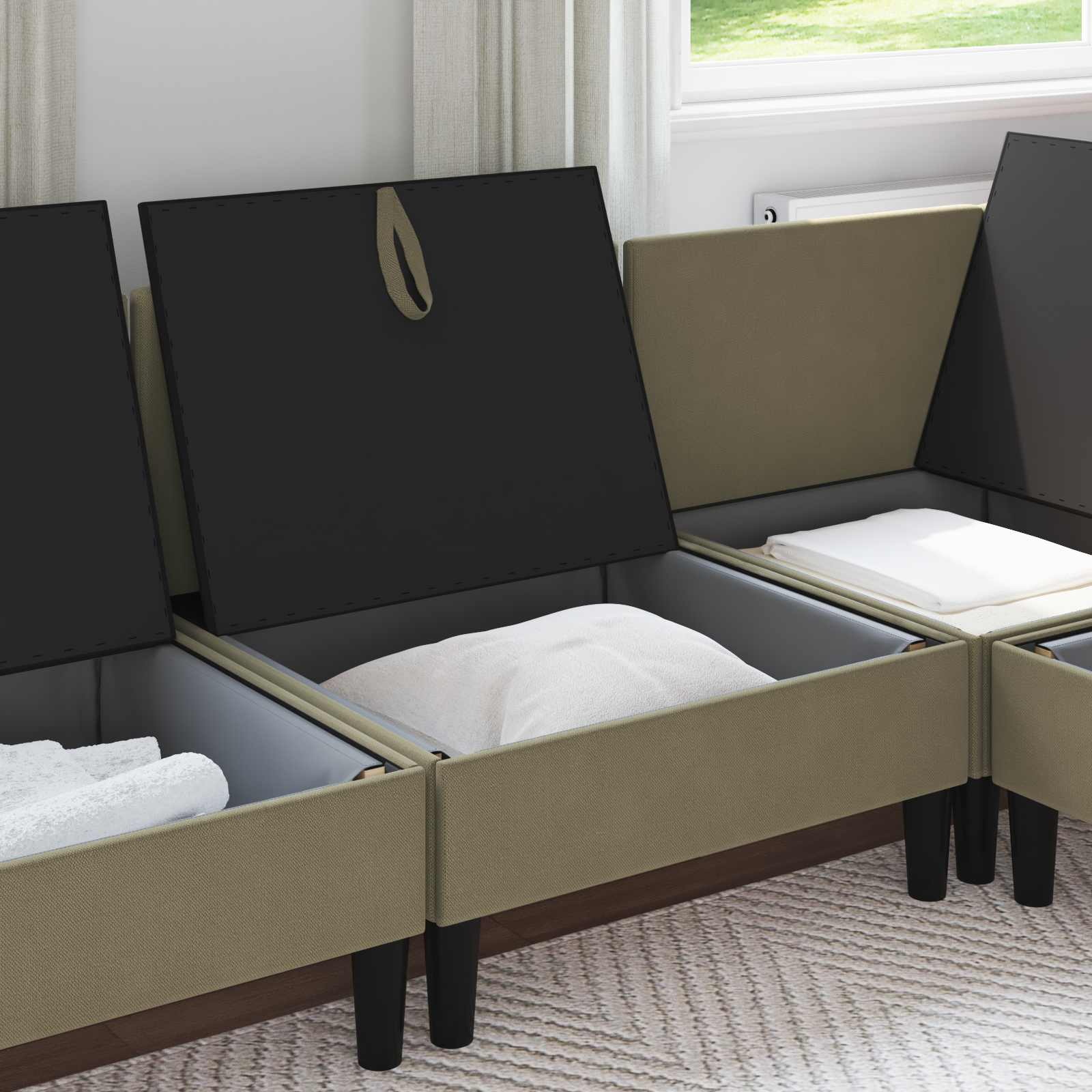 Divano Medio con Storage Cachi Velluto | homemem39