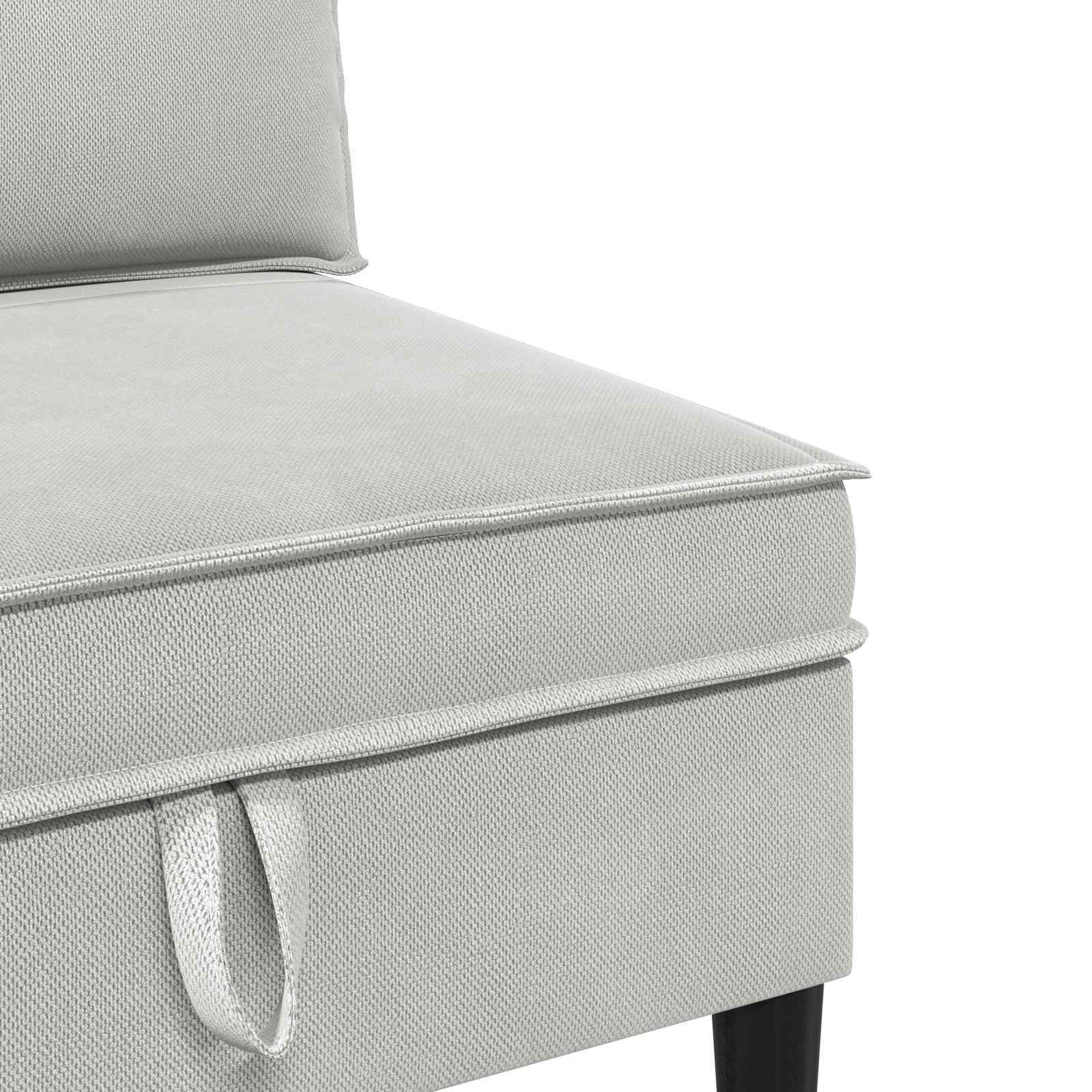 Divano Medio con Storage Grigio chiaro Velluto | homemem39