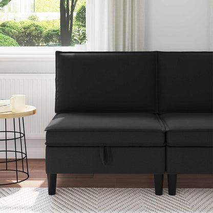 Divano Medio con Storage Nero Velluto