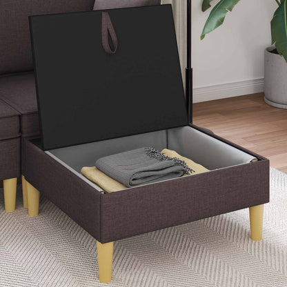 Pouf con Storage Marrone Scuro Tessuto | homemem39