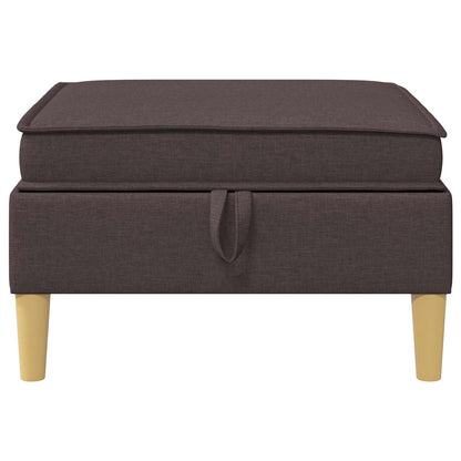 Pouf con Storage Marrone Scuro Tessuto | homemem39