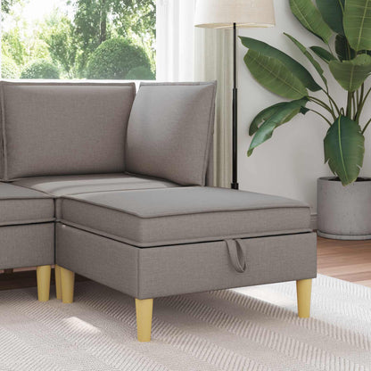 Pouf con Storage Tortora Tessuto