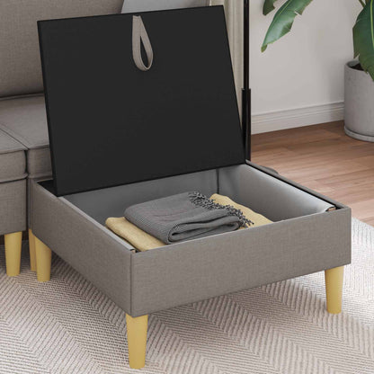 Pouf con Storage Tortora Tessuto | homemem39