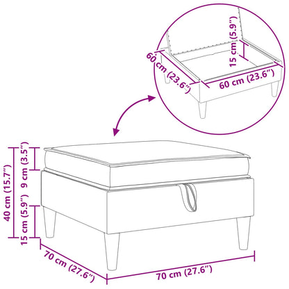 Pouf con Storage Tortora 70 x 70 x 40 cm Tessuto | homemem39
