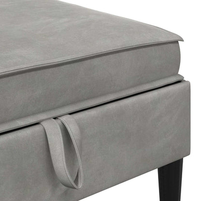 Pouf con Storage Grigio Chiaro Velluto