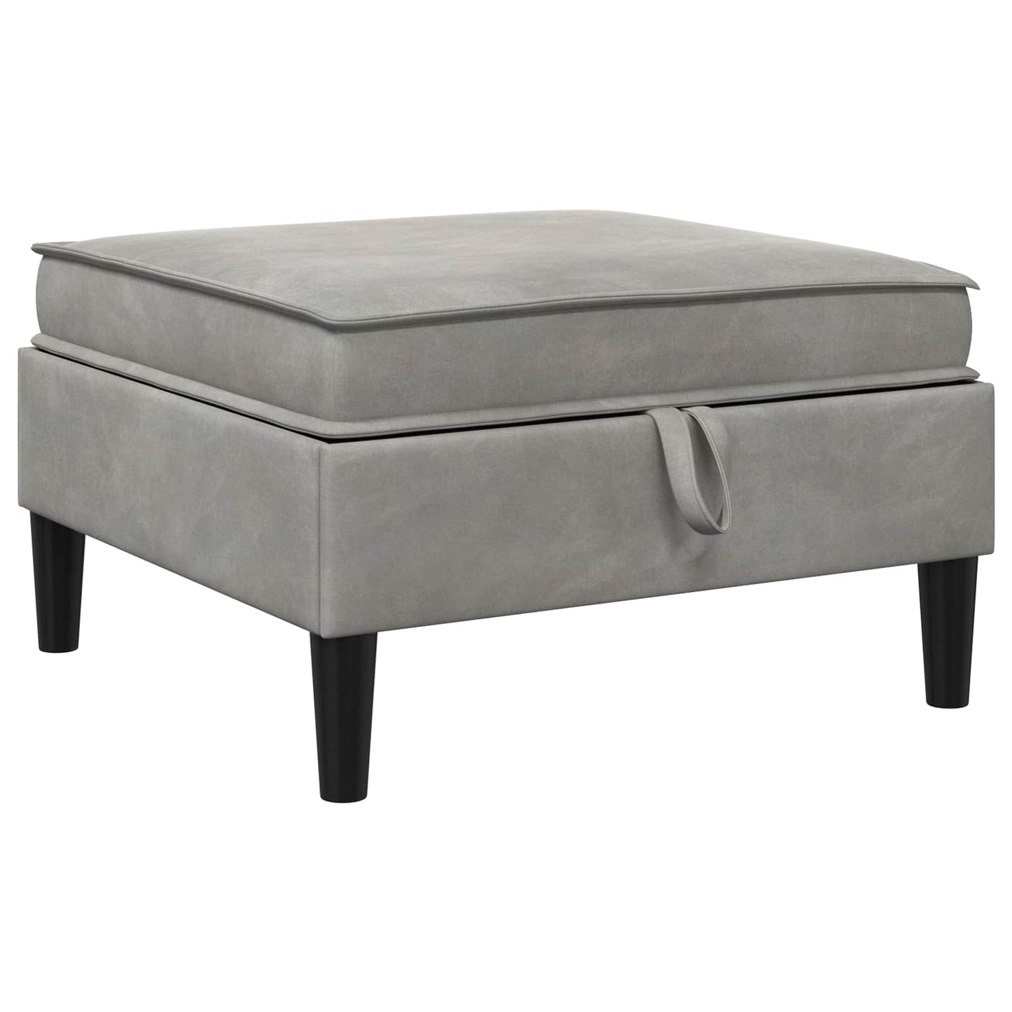 Pouf con Storage Grigio Chiaro Velluto | homemem39