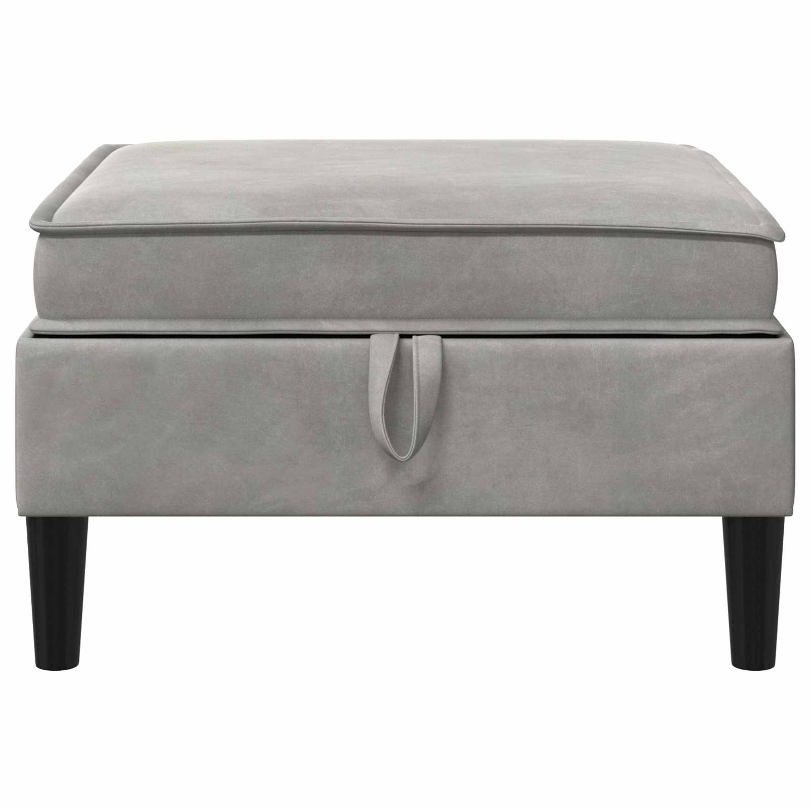 Pouf con Storage Grigio Chiaro Velluto | homemem39