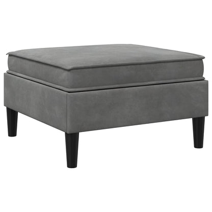 Pouf con Storage Grigio Scuro Velluto