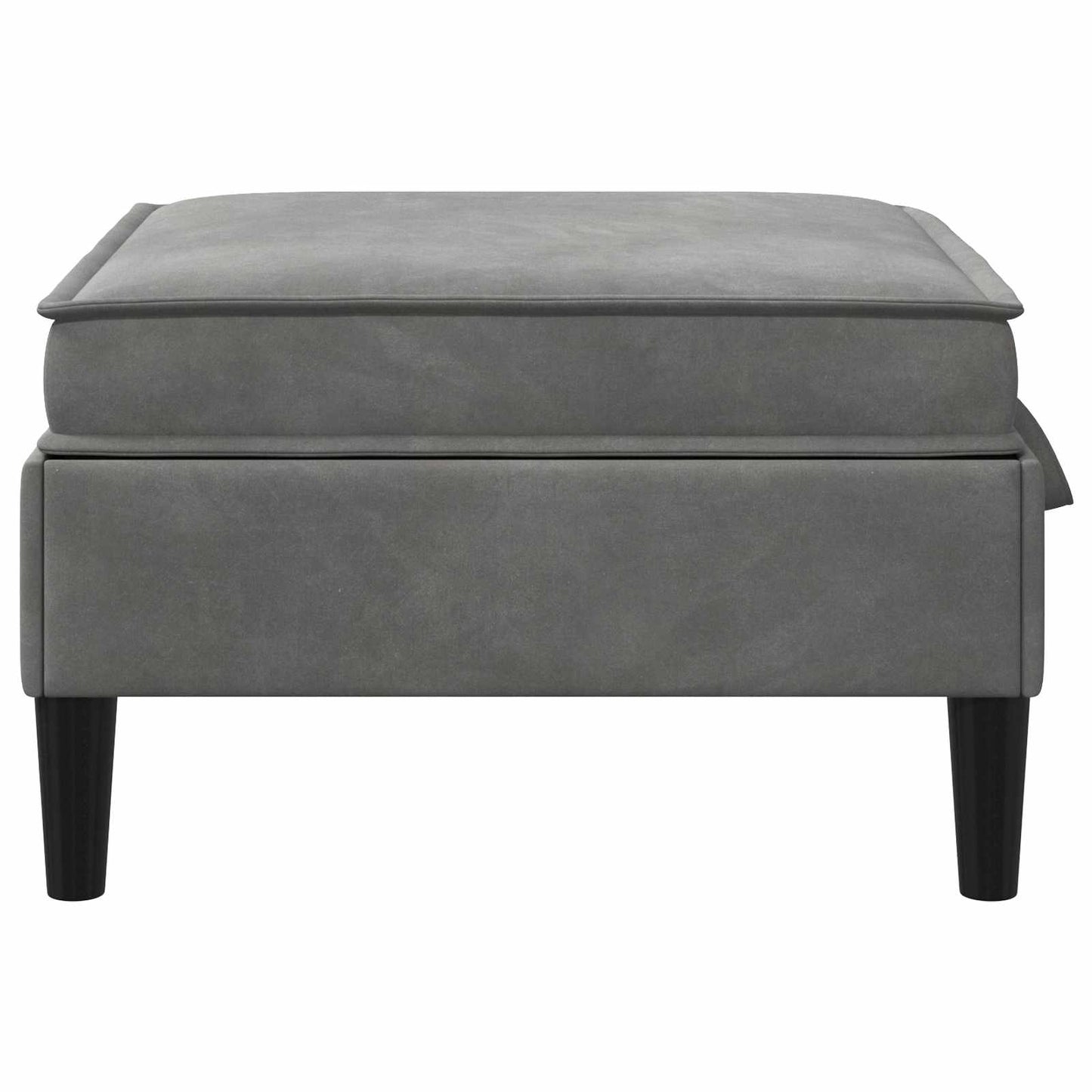 Pouf con Storage Grigio Scuro Velluto