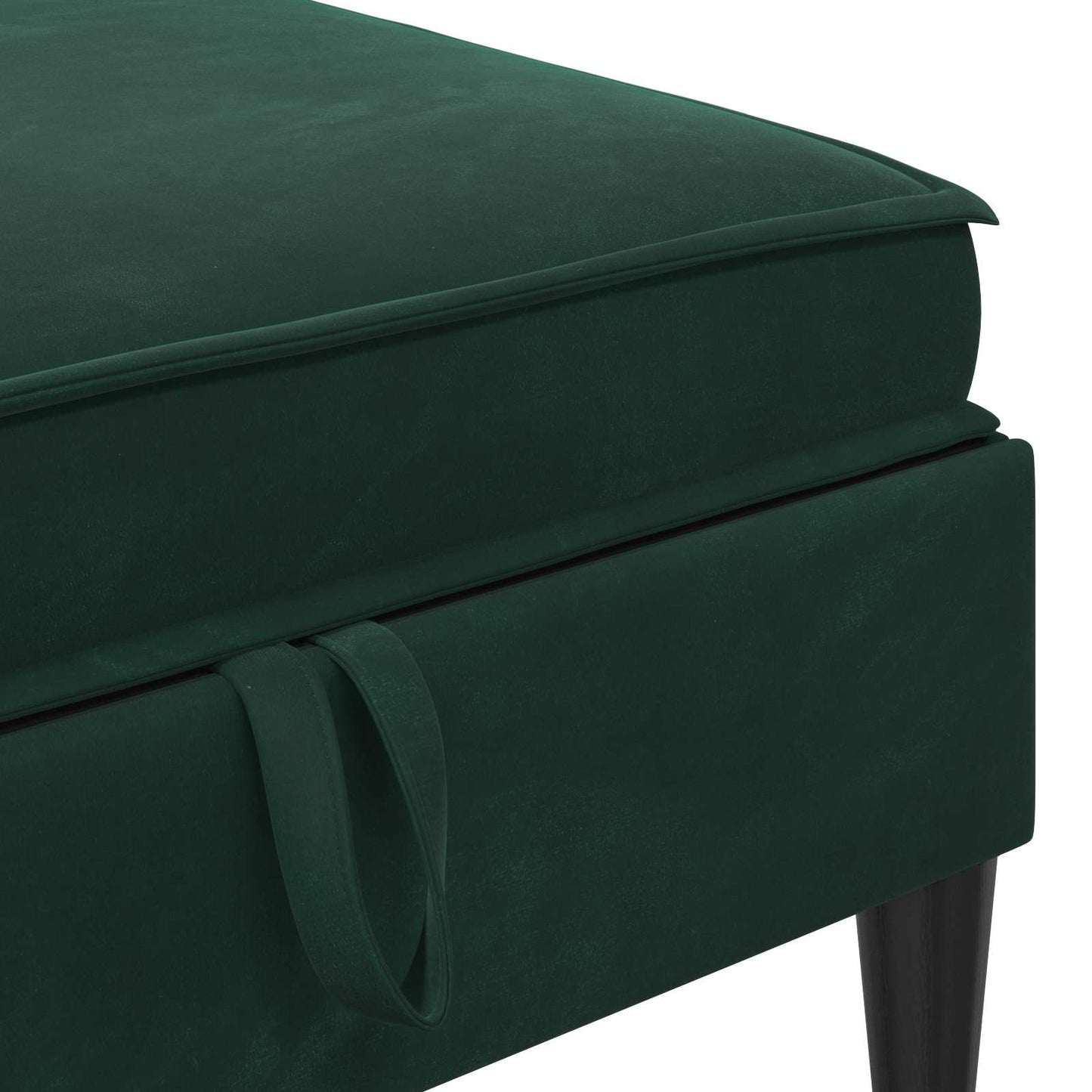 Pouf con Storage Verde Scuro Velluto | homemem39