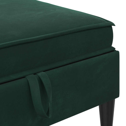 Pouf con Storage Verde Scuro Velluto | homemem39