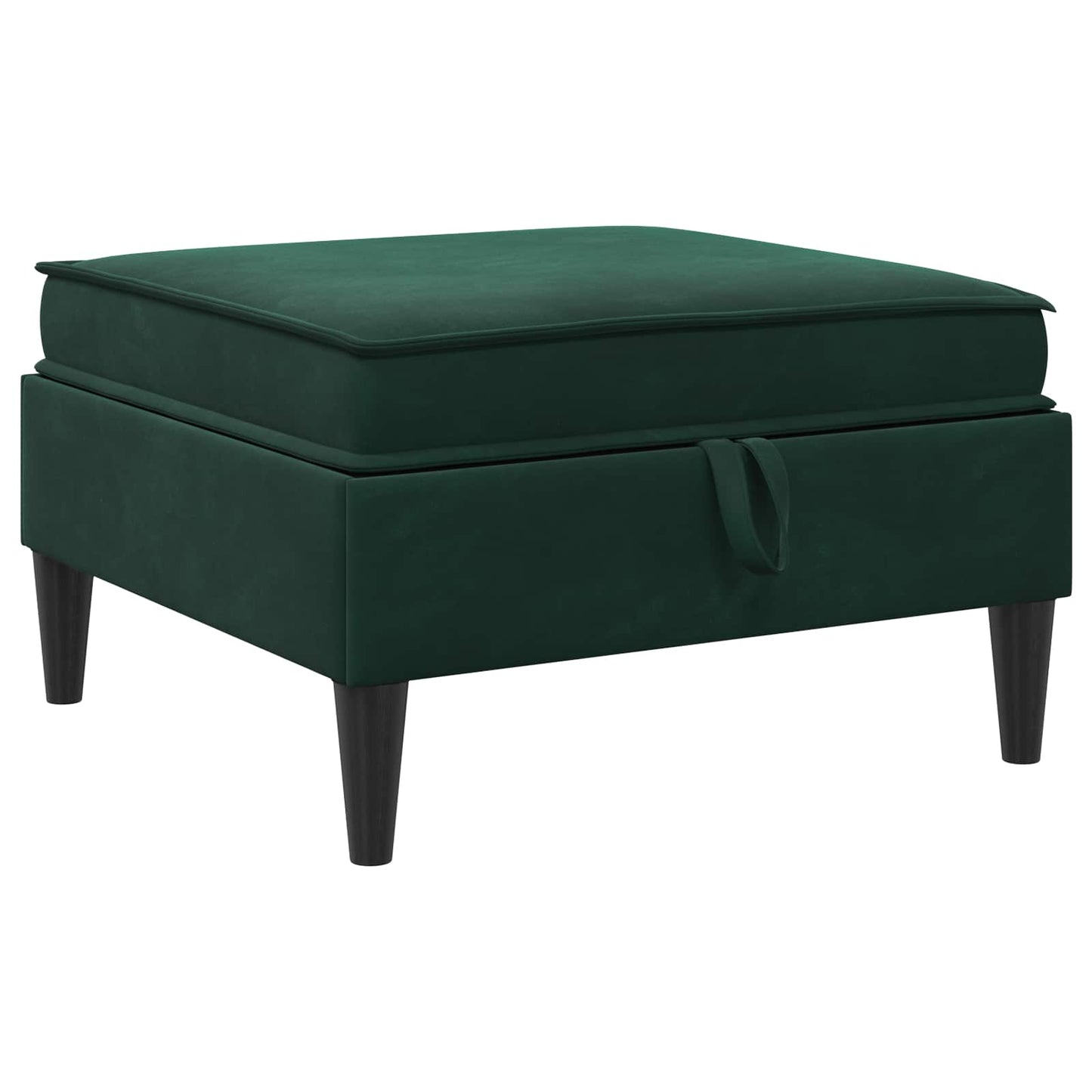 Pouf con Storage Verde Scuro Velluto