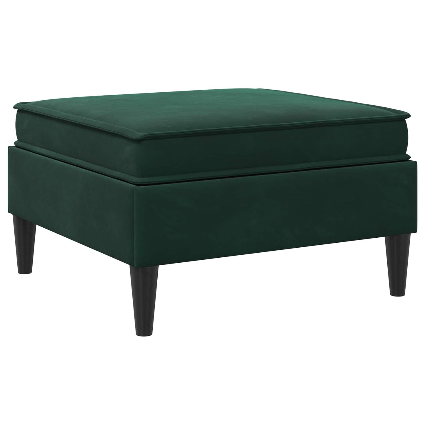 Pouf con Storage Verde Scuro Velluto