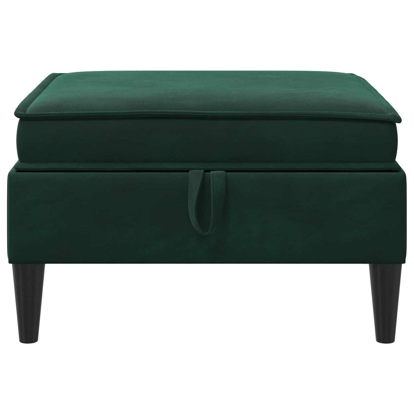 Pouf con Storage Verde Scuro Velluto