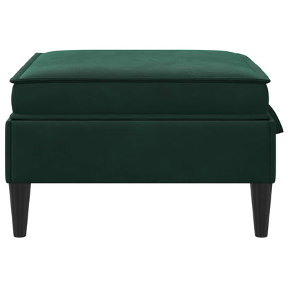 Pouf con Storage Verde Scuro Velluto