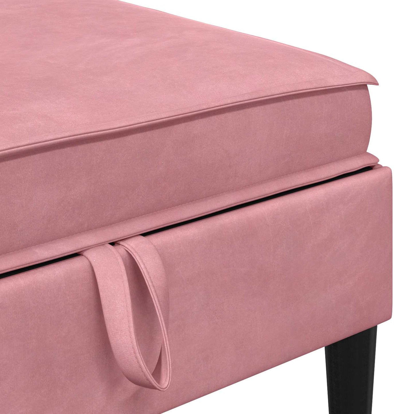 Pouf con Storage Rosa Velluto | homemem39