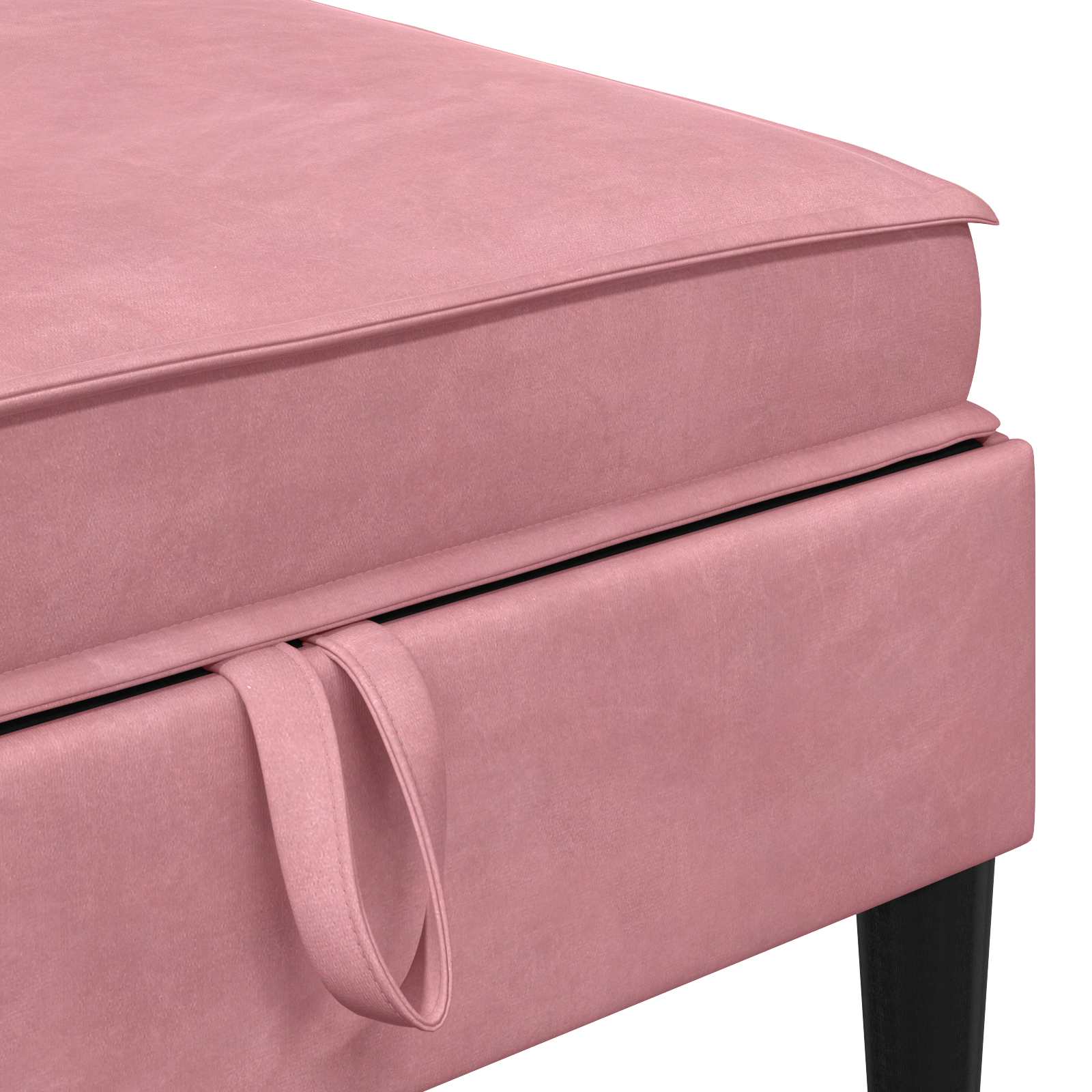 Pouf con Storage Rosa Velluto | homemem39
