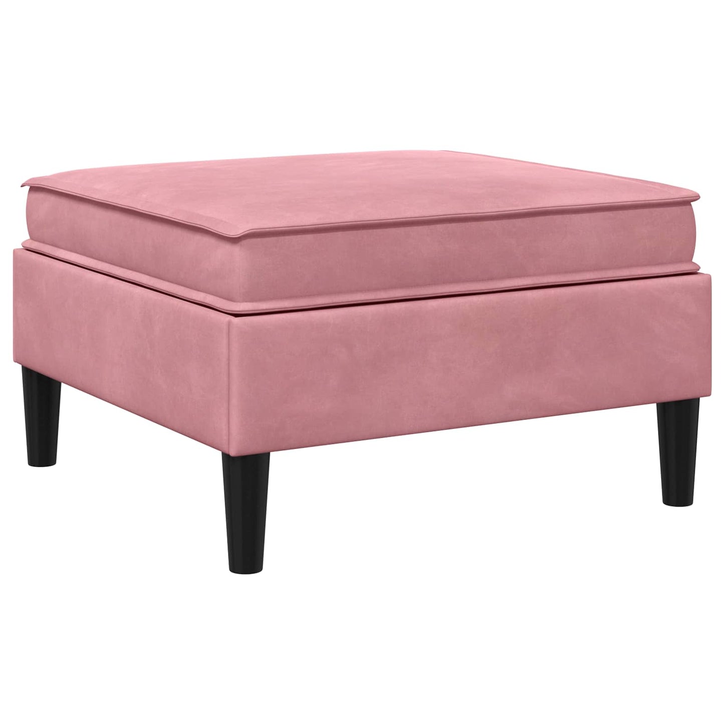 Pouf con Storage Rosa Velluto