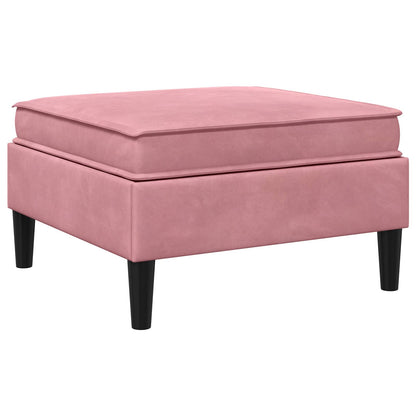 Pouf con Storage Rosa Velluto