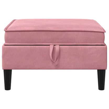 Pouf con Storage Rosa Velluto | homemem39