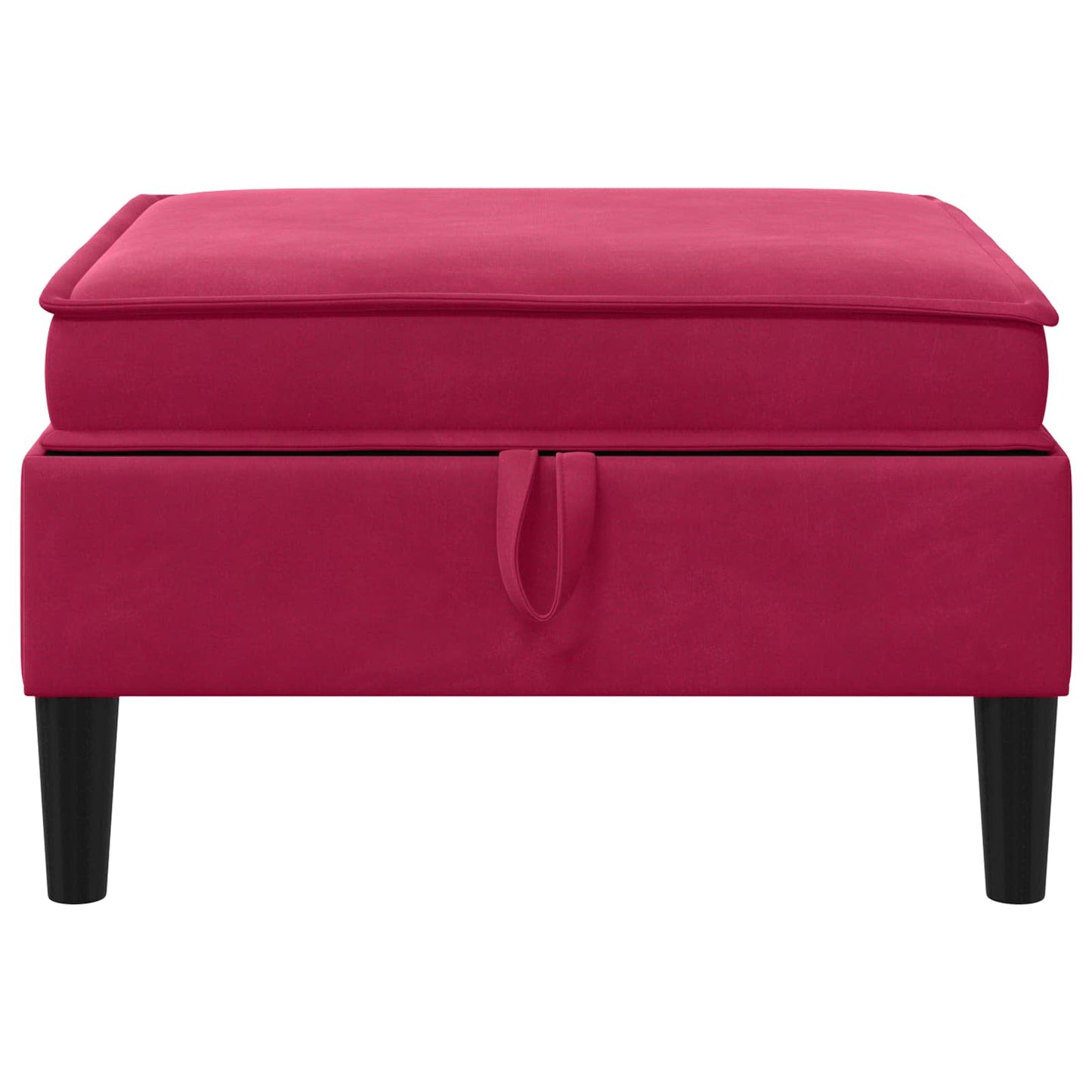 Pouf con Storage Rosso Vino Velluto