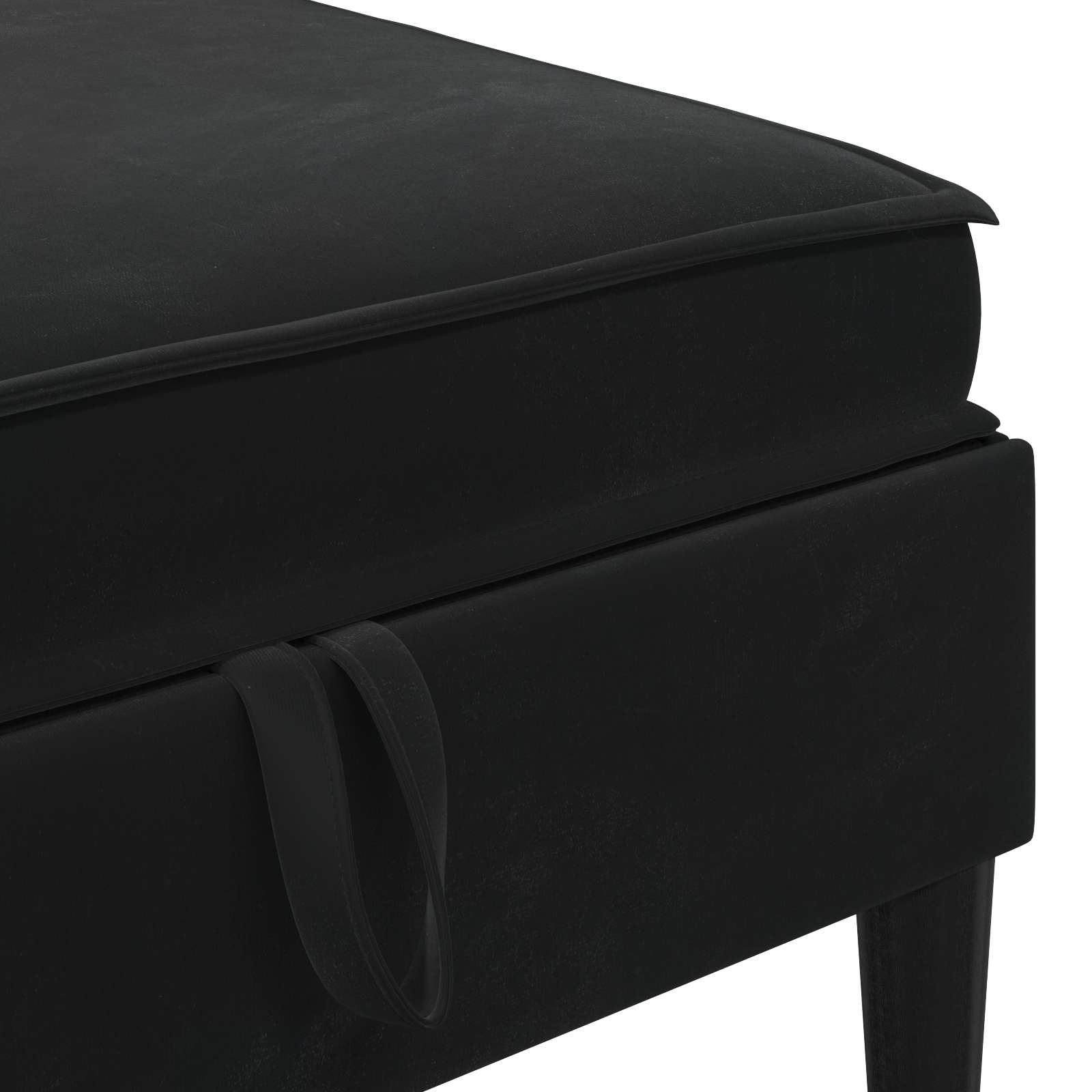 Pouf con Storage Nero Velluto | homemem39