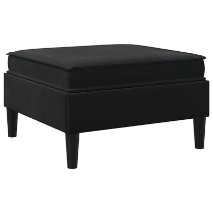 Pouf con Storage Nero Velluto | homemem39