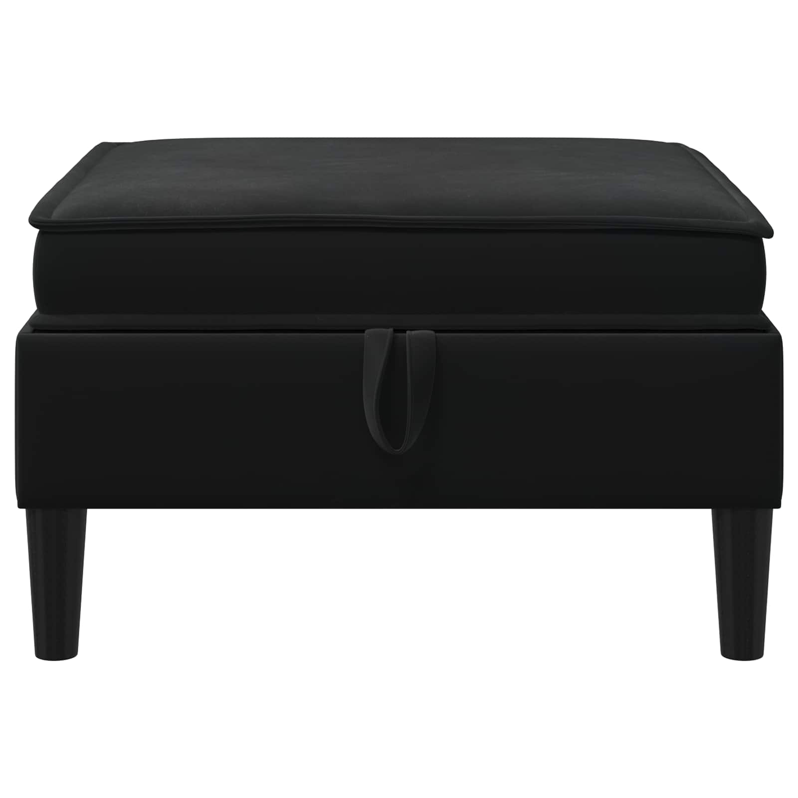 Pouf con Storage Nero Velluto | homemem39