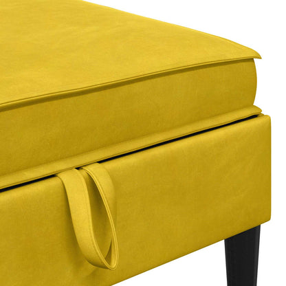 Pouf con Storage Giallo Velluto