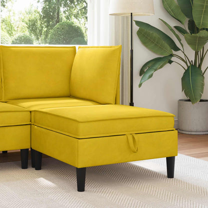 Pouf con Storage Giallo Velluto