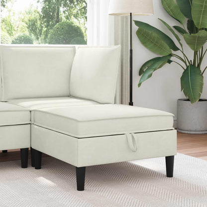 Pouf con Storage Crema Velluto | homemem39