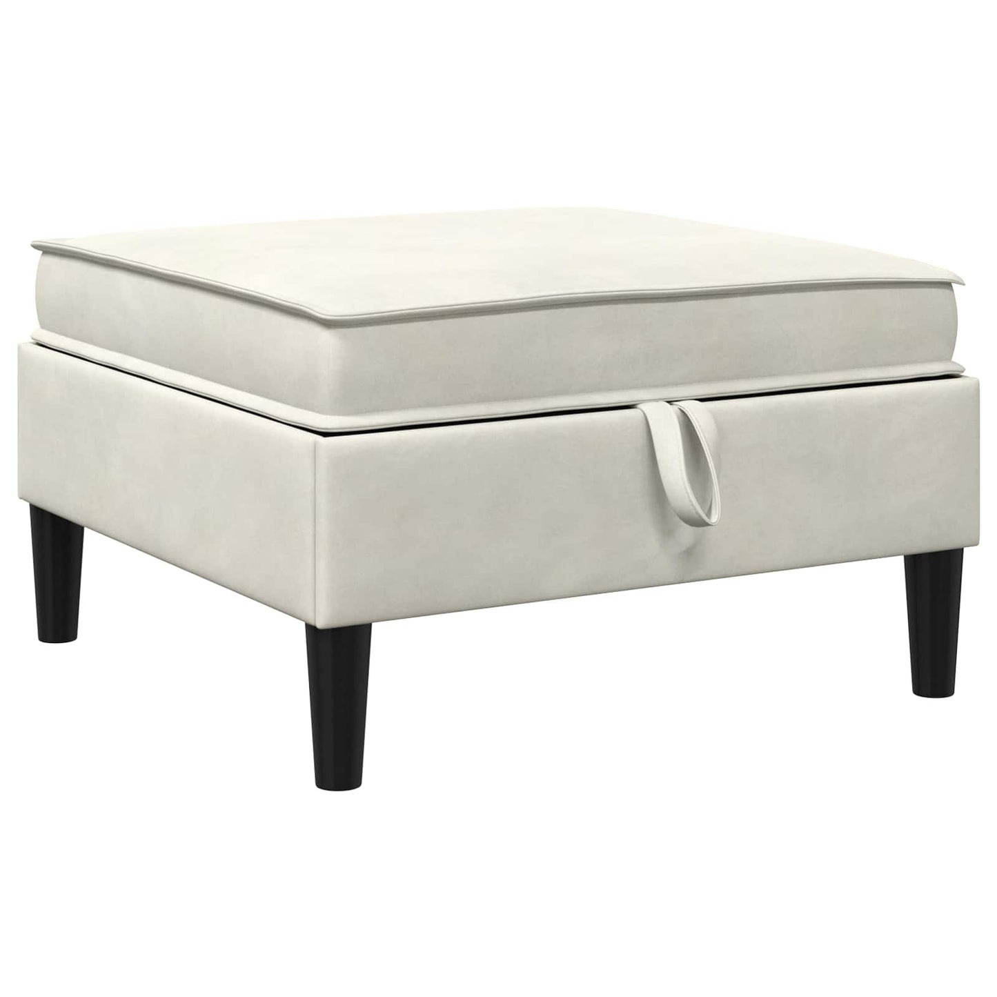 Pouf con Storage Crema Velluto | homemem39