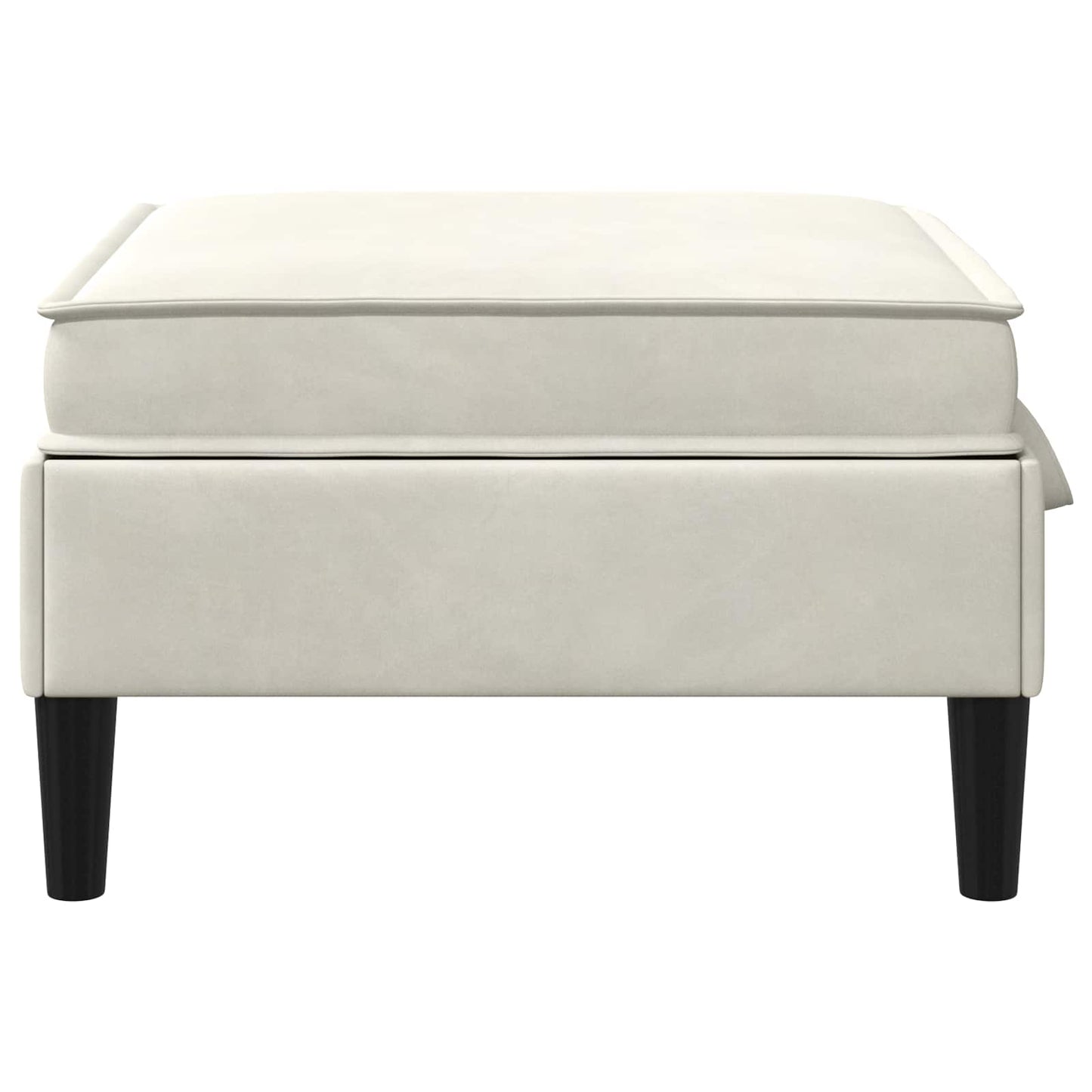 Pouf con Storage Crema Velluto | homemem39