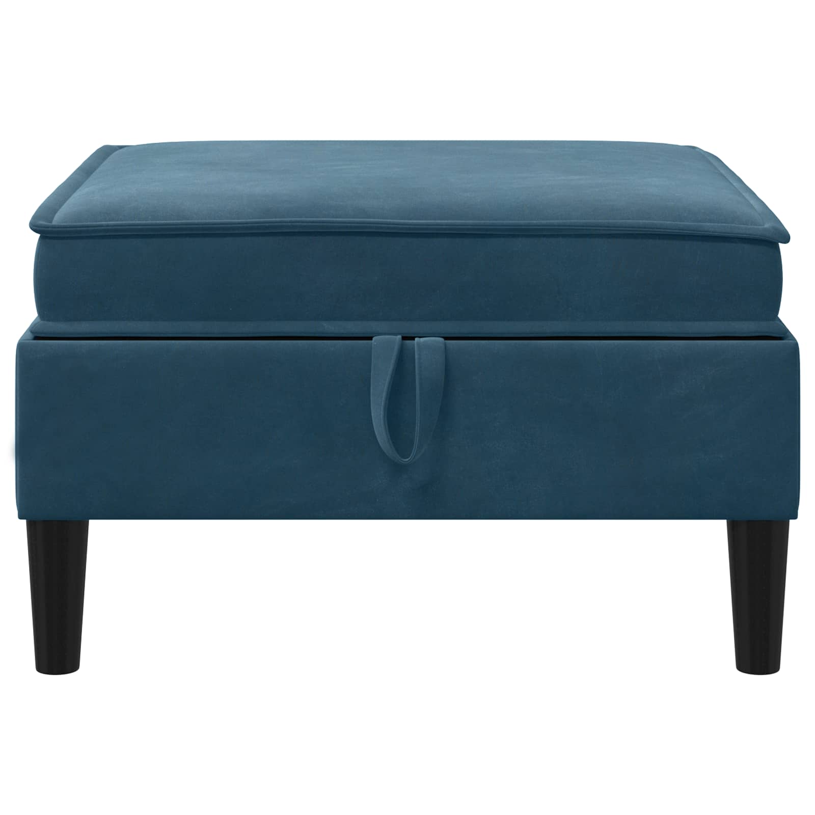 Pouf con Storage Blu Velluto | homemem39