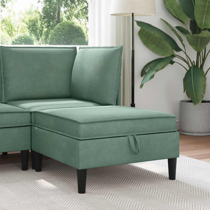 Pouf con Storage Verde Mare Velluto | homemem39