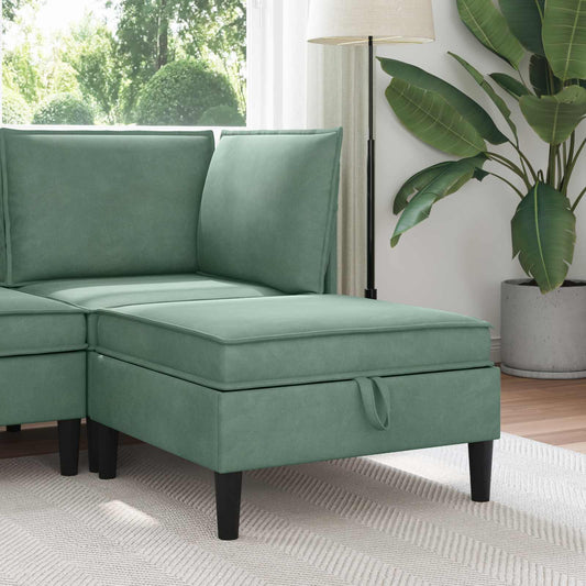 Pouf con Storage Verde Mare Velluto | homemem39
