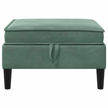 Pouf con Storage Verde Mare Velluto | homemem39