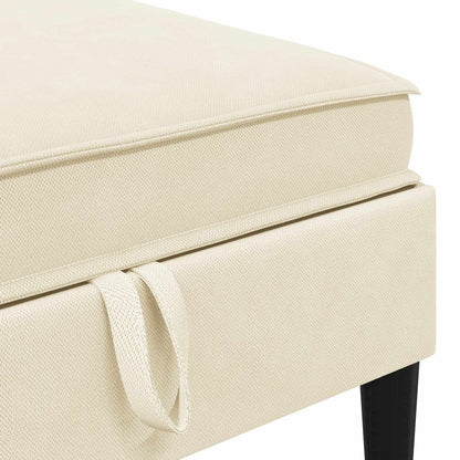 Pouf con Storage Crema Velluto | homemem39