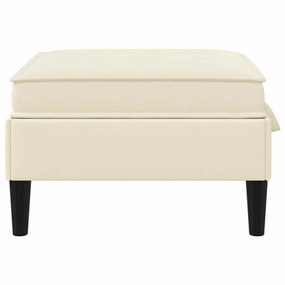 Pouf con Storage Crema Velluto | homemem39